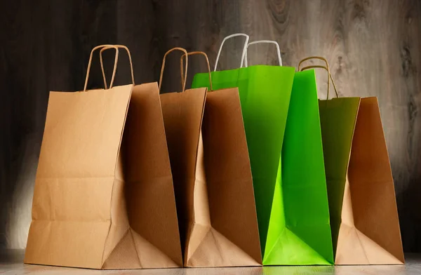 Composition with colorful paper shopping bags — Stock Photo, Image