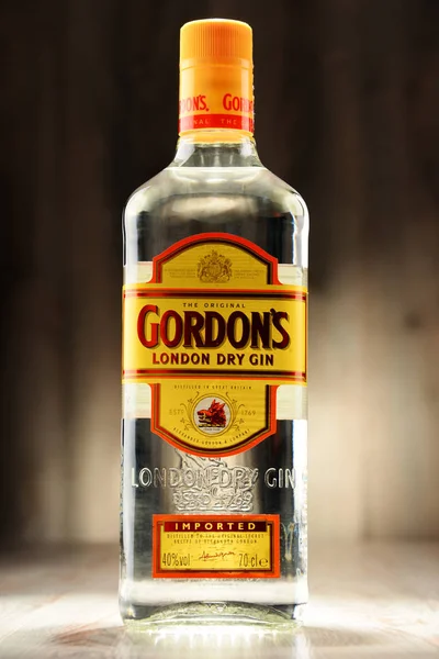 Láhev London Dry gin Gordon's — Stock fotografie