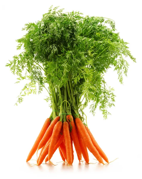 Свежая морковь кучу изолированы на белом фоне — стоковое фото