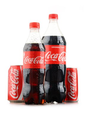 Şişe ve gazlı alkolsüz içecek Coca Cola kutu