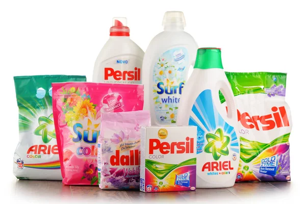 Marcas globales de detergentes de lavado — Foto de Stock