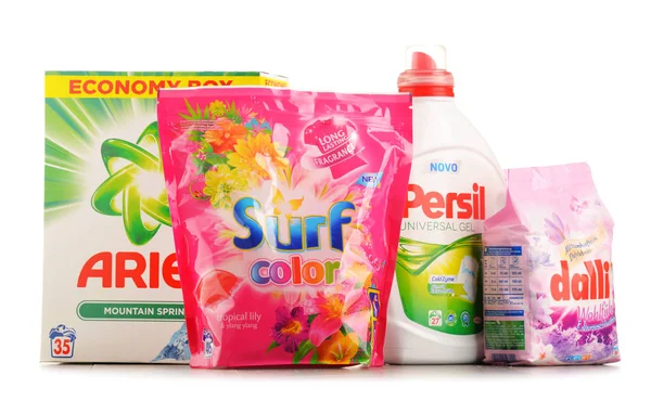 全球洗洗涤剂品牌的顶部 — 图库照片