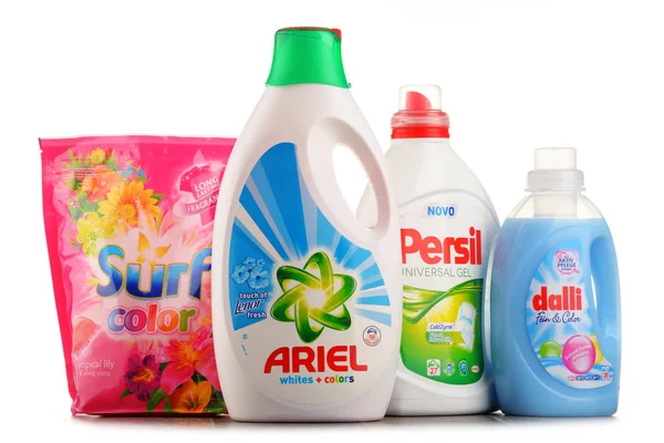 Principales marcas globales de detergentes de lavado — Foto de Stock