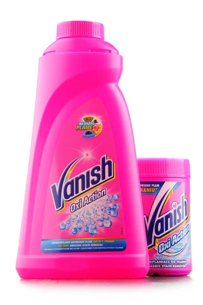 Pojemniki Vanish stain remover produktów — Zdjęcie stockowe