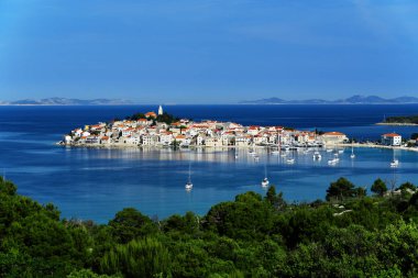 View of Primosten, Croatia. Dalmatian coast. clipart