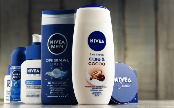 Variety of Nivea products including creme and soap — Stock Photo, Image
