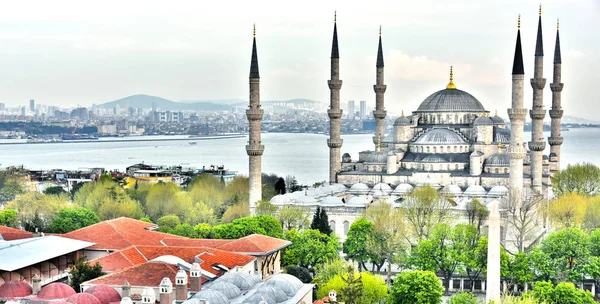 Ahmed szultán mecsetje, vagy a Kék mecsettől, Isztambul, Törökország — Stock Fotó