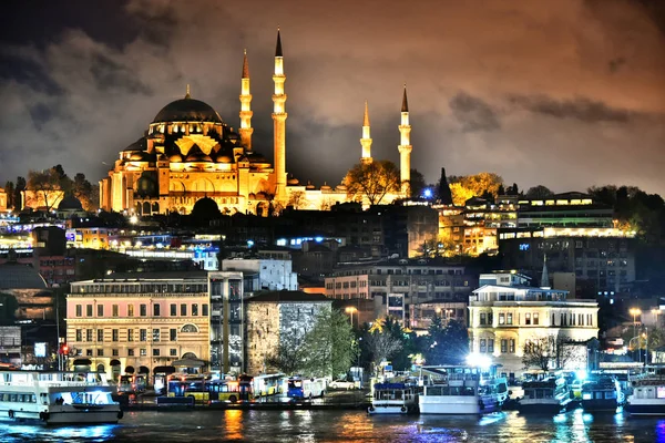 Visa på den tredje kullen i Istanbul med moskén Suleymaniye — Stockfoto