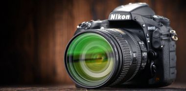 Nikon D810 camera with nikkor zoom clipart