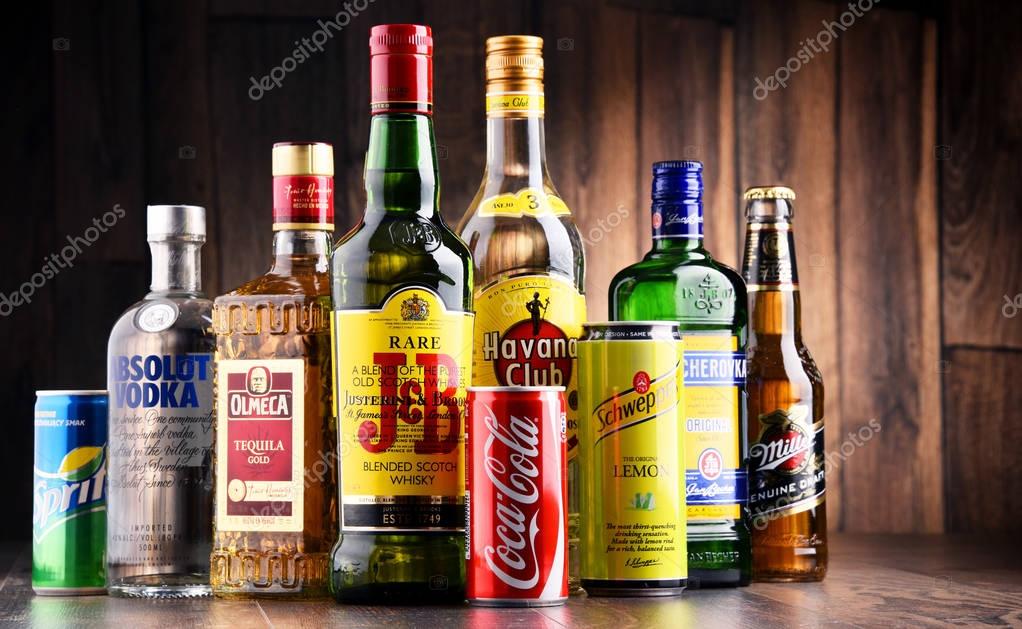 POZNAN, POLAND - MAY 17, 2017: Worldwide some 2 billion people use alcohol, one of the most widely used recreational drugs on earth, with yearly consumption of over 6 liters of pure alcohol per person
