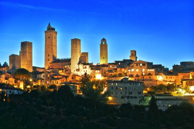 Panoramik San Gimignano Toskana, İtalya
