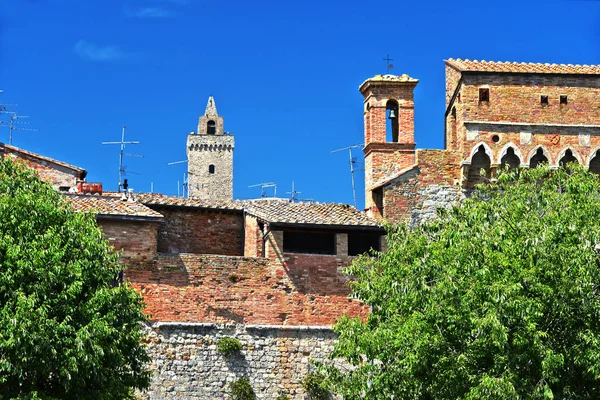 Arquitetura de San Gimignano em Toscana, Italia — Fotografia de Stock