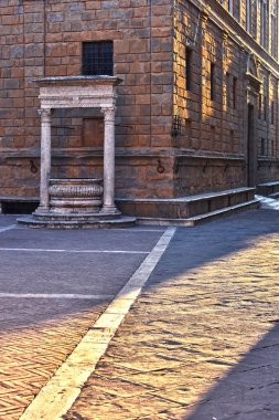 Mimarlık Tarihi Merkezi Pienza Toskana, İtalya.
