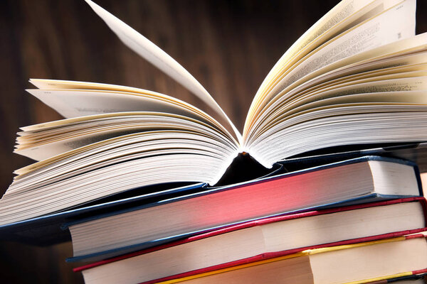 Composition with books on the table