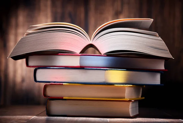 Composición con libros sobre la mesa — Foto de Stock