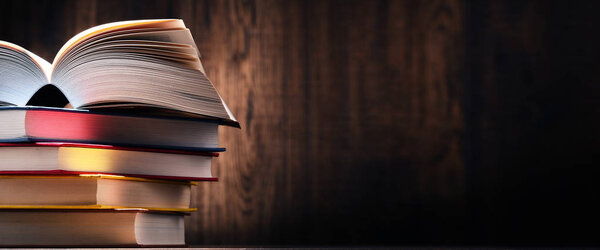 Composition with books on the table