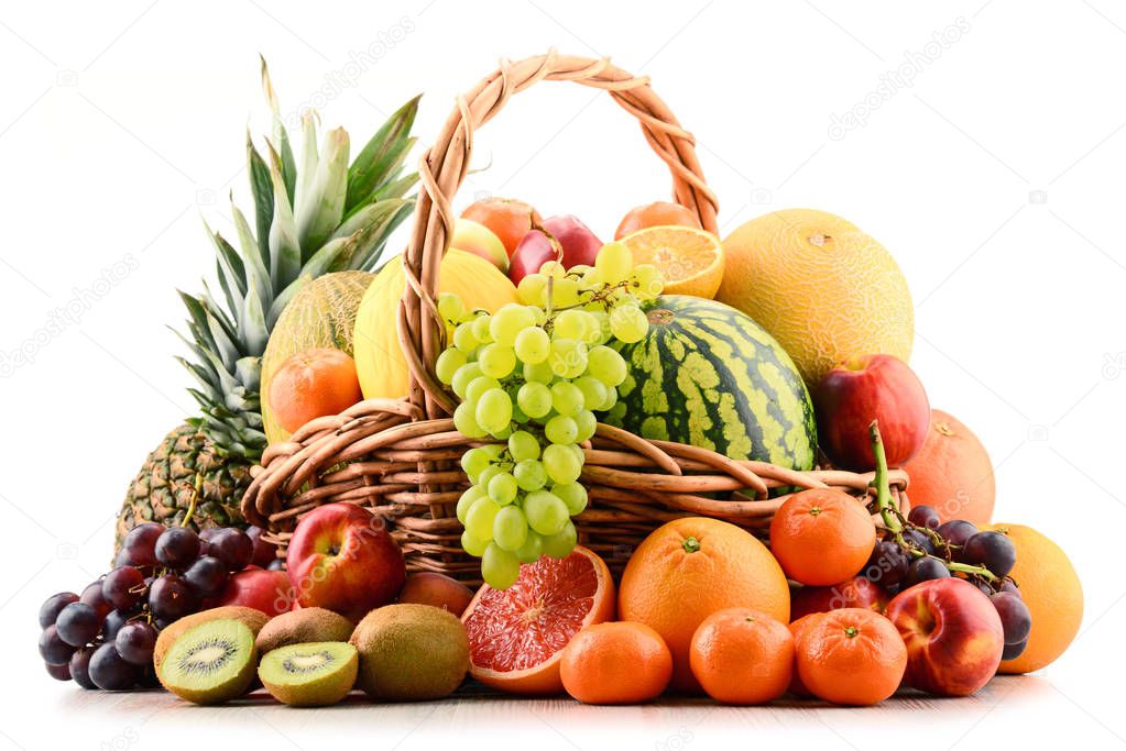 Composition with assorted fruits