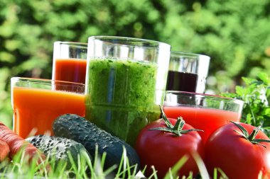 Gözlük ile taze organik bahçe suyu Detoks