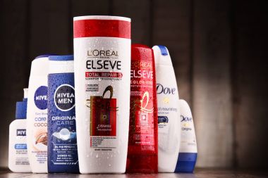 Konteyner ile kompozisyon küresel kozmetik markalar