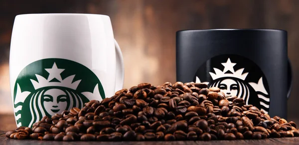 Composition with cup of Starbucks coffee — Stock Photo, Image