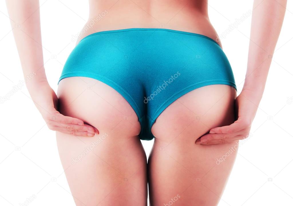 Sexy female buttocks isolated on white background