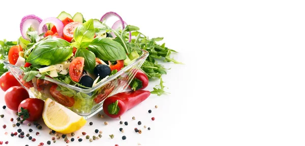 蔬菜沙拉碗配料.均衡饮食 — 图库照片