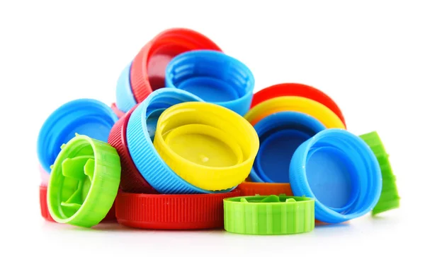 Zusammensetzung mit Plastikflaschenverschlüssen — Stockfoto