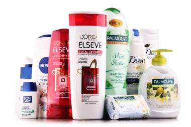 Konteyner ile kompozisyon küresel kozmetik markalar