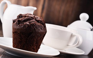 Kahve ve çörek Kupası ile kompozisyon