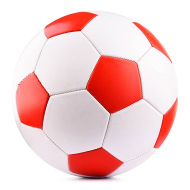 Deri futbol topu beyaz arkaplanda izole