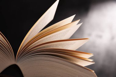 Masanın üzerinde açık bir kitapla kompozisyon