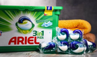 Ariel laundry detergent products clipart