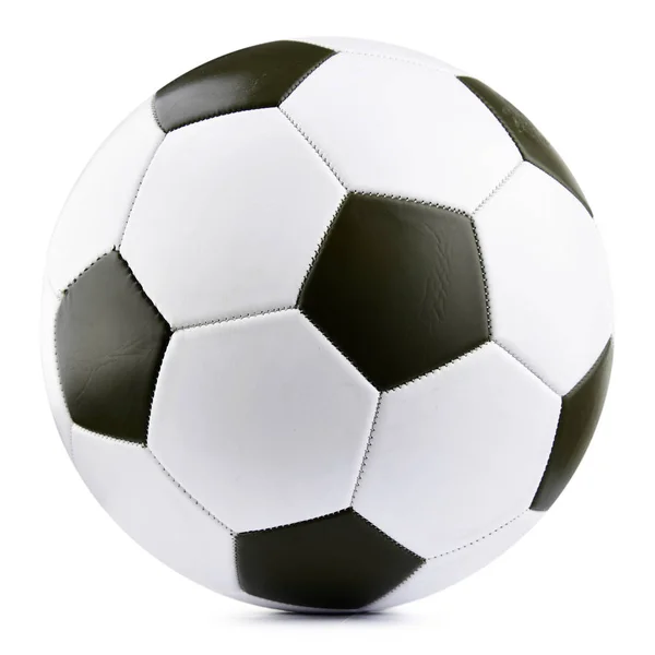 Kožený fotbalový míč izolované na bílém pozadí — Stock fotografie