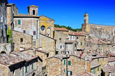Sorano şehir, il Grosseto Toskana, İtalya