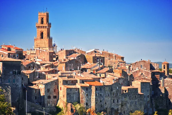Город Пьельяно в провинции Фазето в Тоскане, Италия — стоковое фото