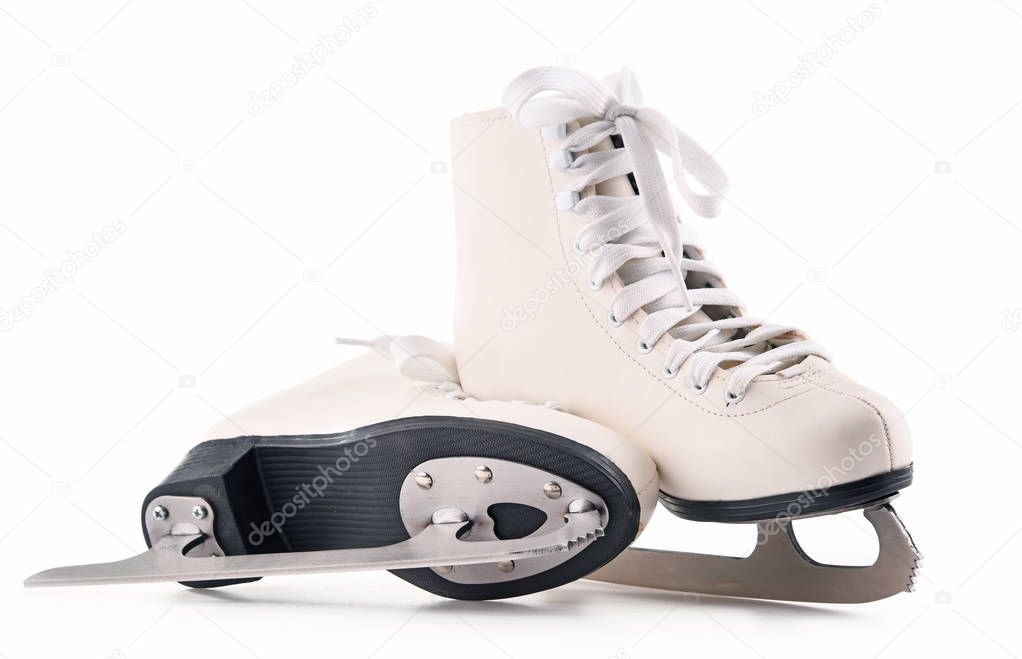 Pair of figure skates isolated on white background