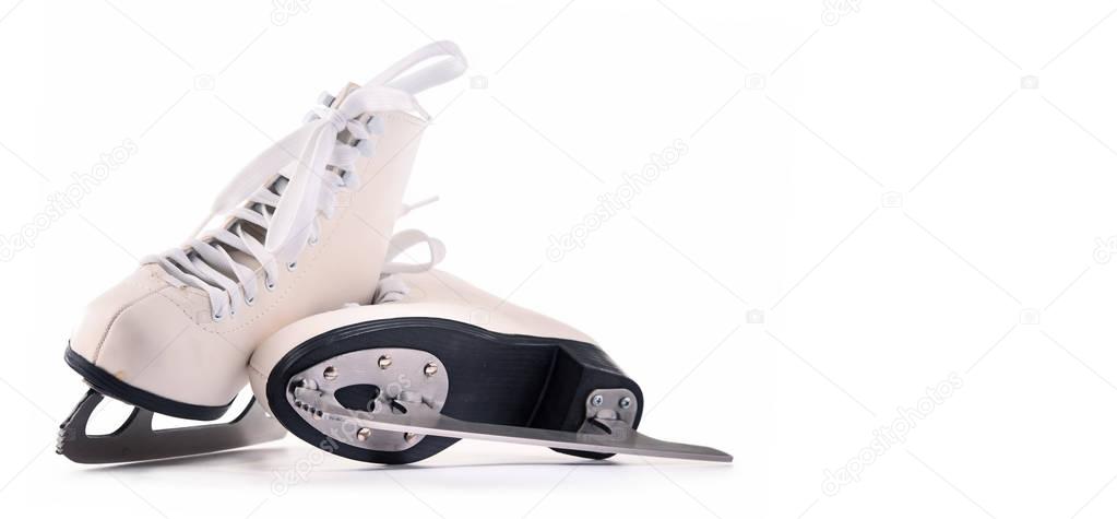 Pair of figure skates isolated on white background