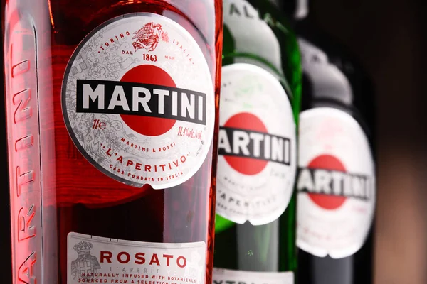 Bottles of Martini, famous Italian vermouth — Stock Photo, Image