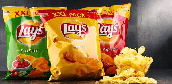 Packets of Lays potato chips