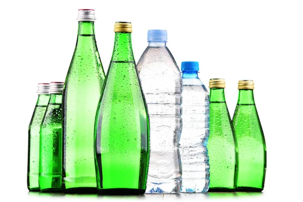 Different sorts of bottles containing mineral water — Stock Photo, Image