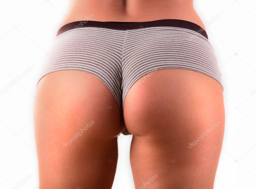 Sexy female buttocks isolated on white background
