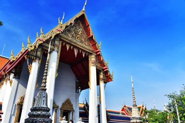 Wat Pho ou Templo do Buda Reclinado em Bangkok, Tailândia — Fotografia de Stock