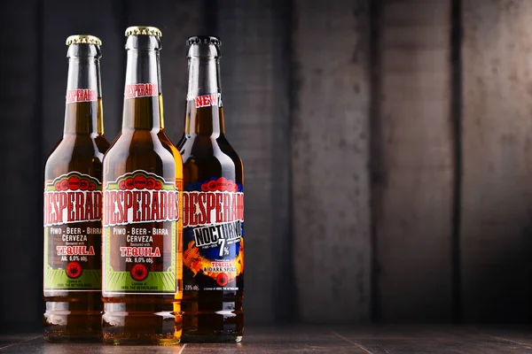 Tři láhve piva Desperados — Stock fotografie