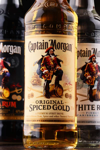 Μπουκάλια καπετάνιος ρούμι Morgan — Φωτογραφία Αρχείου
