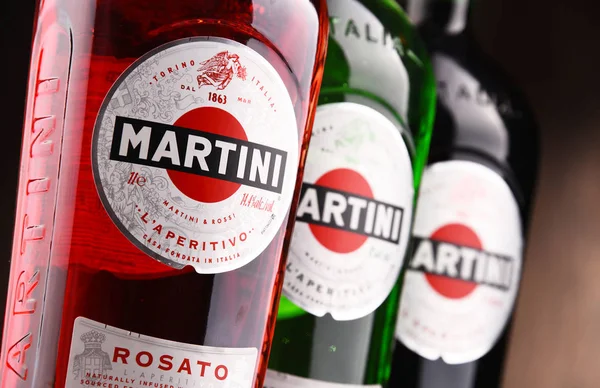 Bottles of Martini, famous Italian vermouth — Stock Photo, Image