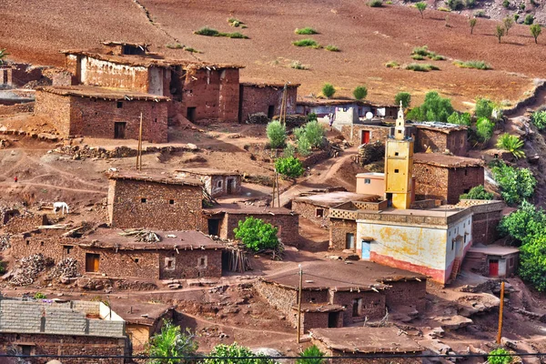 Arquitetura rural berbere da região das Montanhas Atlas em Marrocos — Fotografia de Stock