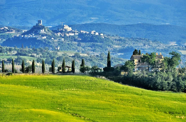 Vista panorámica de Val d 'Orcia, Toscana, Italia — Foto de Stock