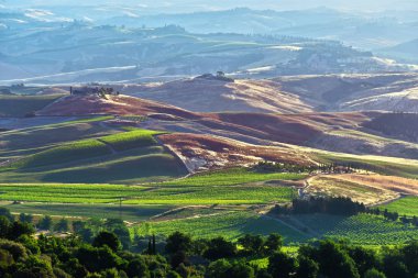 Manzaralı Val d'Orcia, Toskana, İtalya