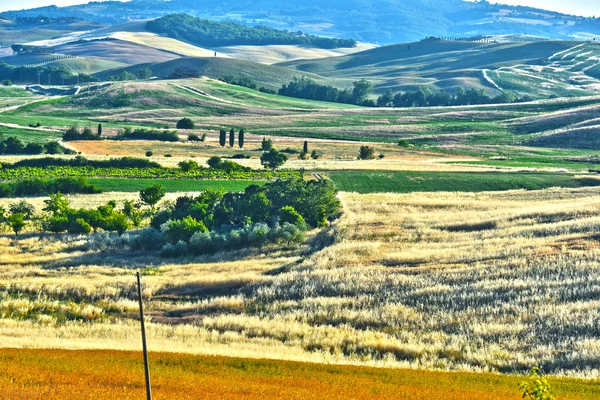 Landschapsmening van Val d'Orcia, Toscane, Italië — Stockfoto