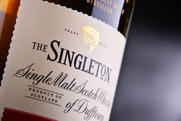 Bottle of Singleton of Dufftown, single malt scotch whisky — Stock Photo, Image